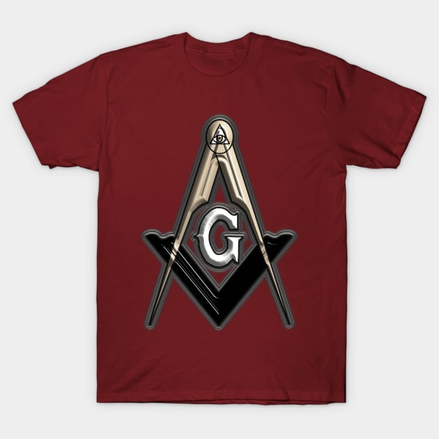 Freemason Compass Metal White Sharp T-Shirt by IBMClothing